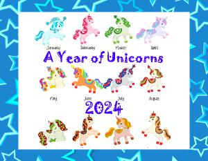 A Year of Unicorns Calendar 2024