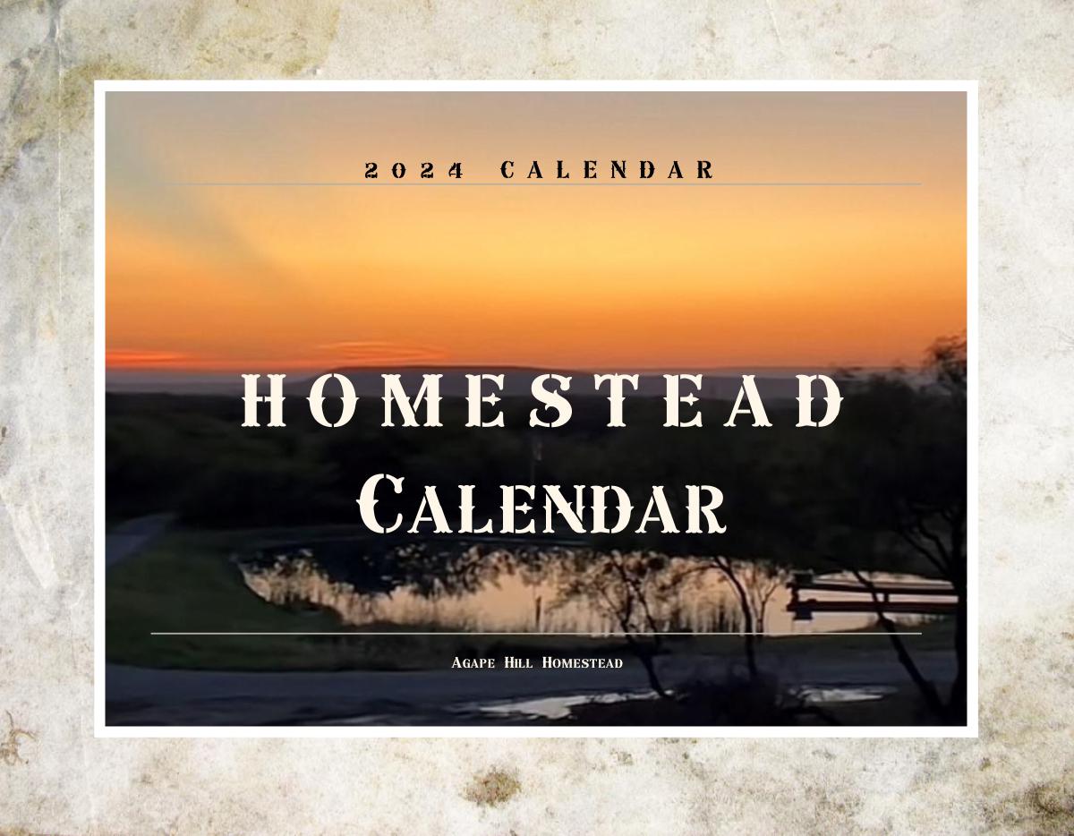 Agape Ridge Farm Calendar