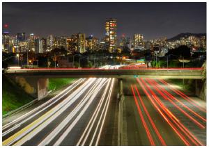 Night traffic in Honolulu