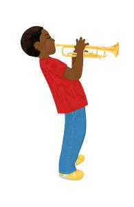 Trumpet Player Kid Musician Notebook