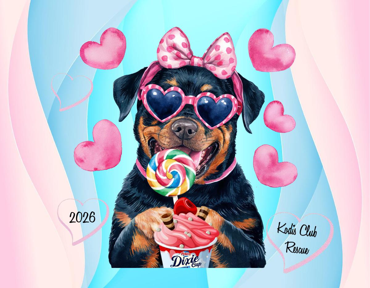 2026 Kodi's Club (Rottweiler) Rescue Calendar