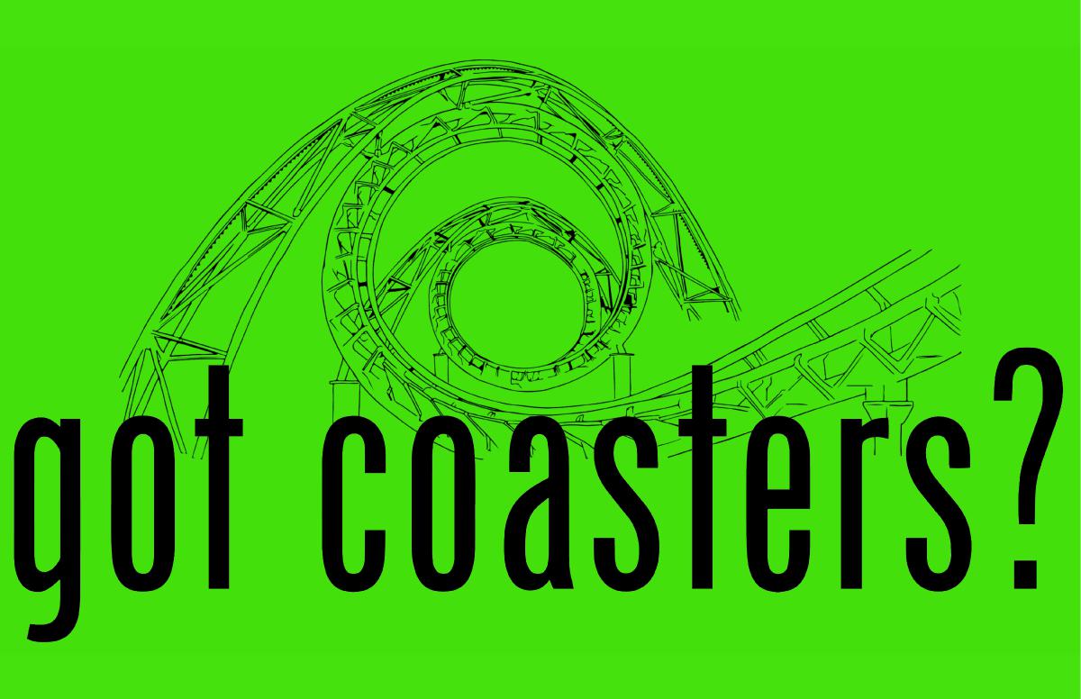 Got Coasters? Green Background Poster Print