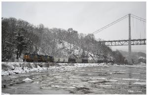 CSX Freight Train Passes Bear Mountain Bridge