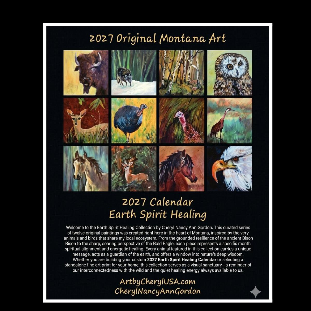 2027 Earth Spirit Healing 12 Month Calendar