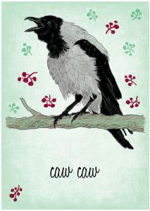 Hooded Crow Art Card