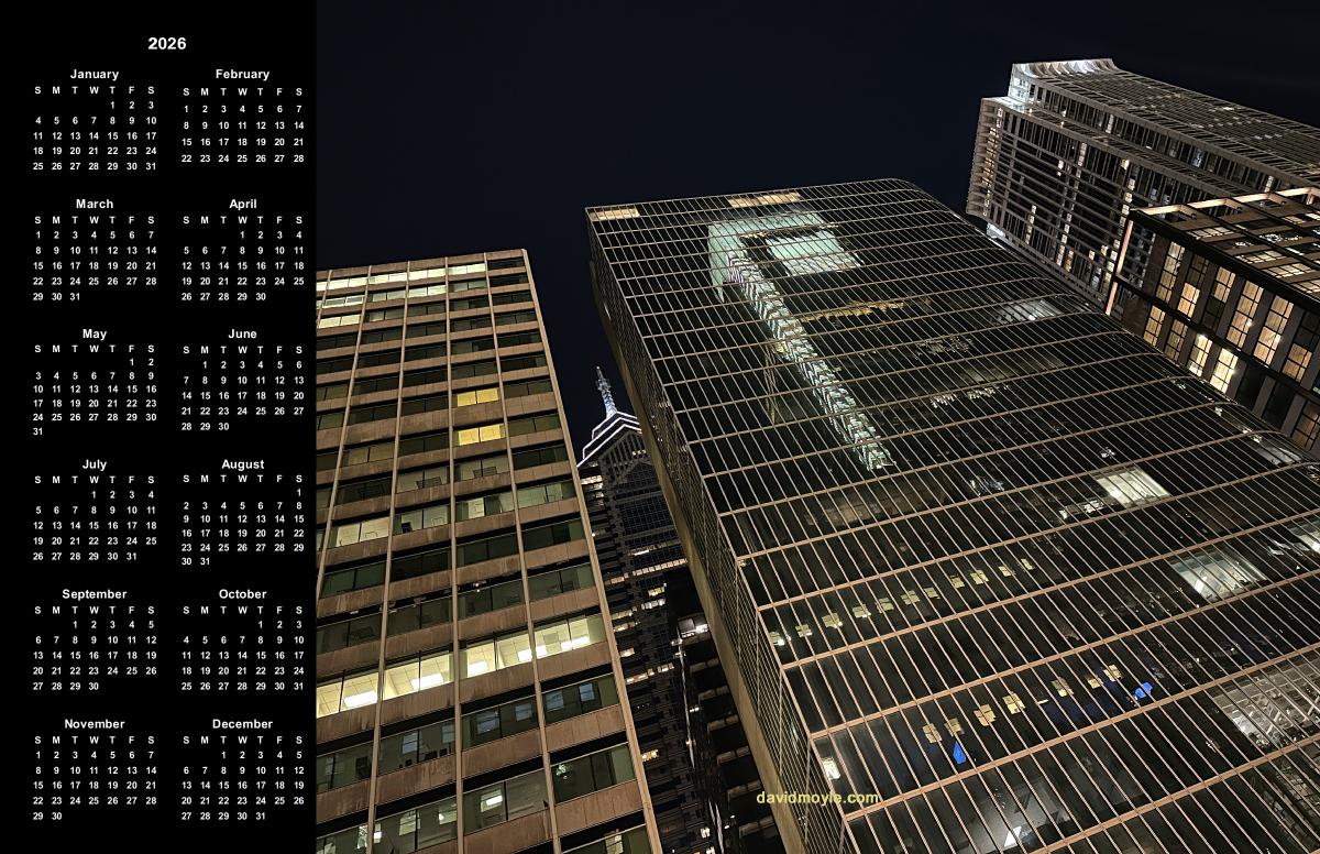 Philly Skyline at Night Poster Calendar