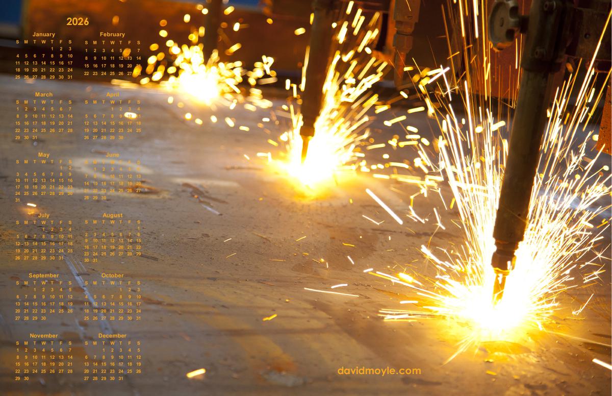 Industrial Flame Cutting Poster Calendar