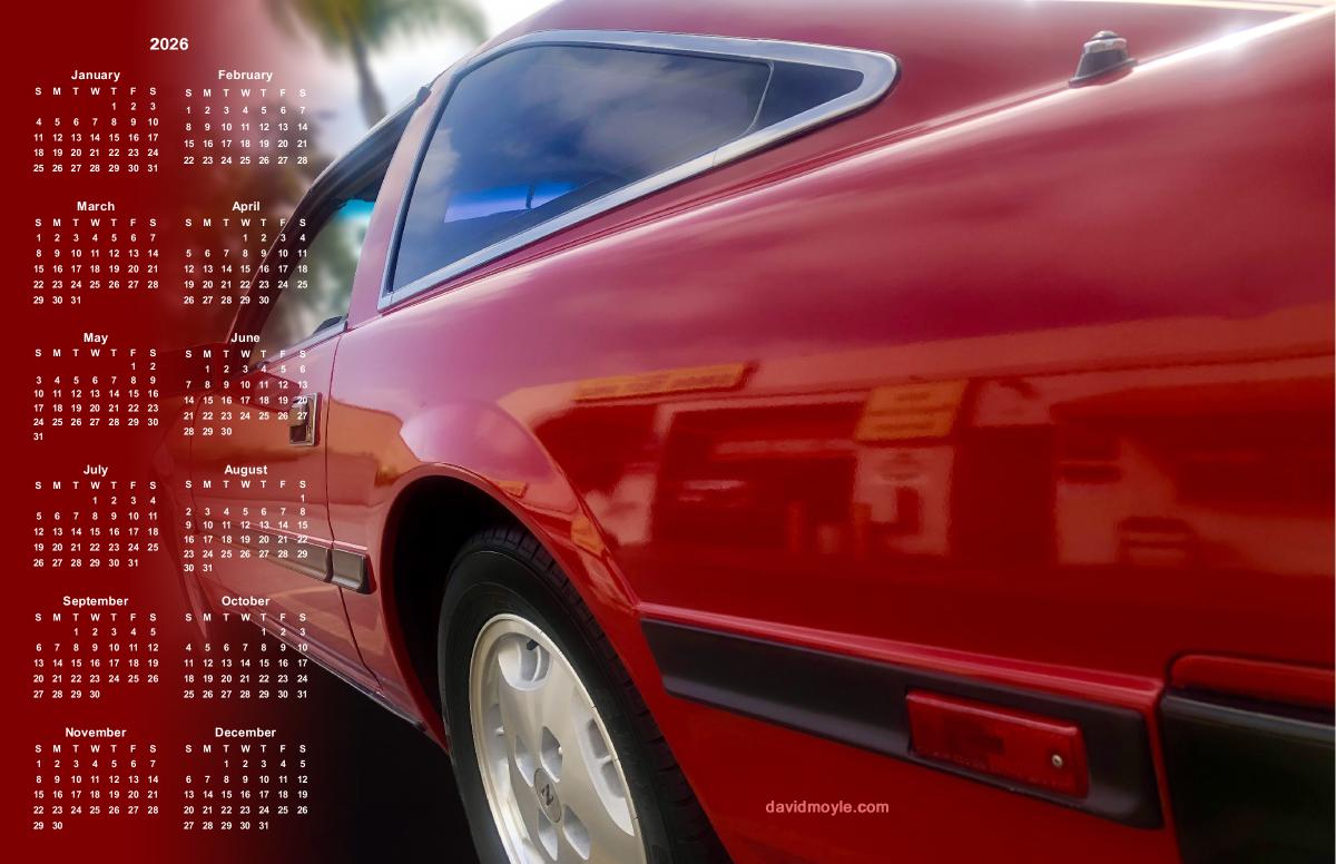 80s Sports Car Poster Calendar