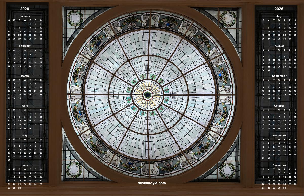 Stained Glass Skylight Poster Calendar