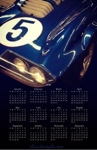 1960s Race Car Poster Calendar