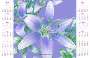 Purple Lily Poster Calendar