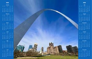 Saint Louis Arch and City Poster Calendar
