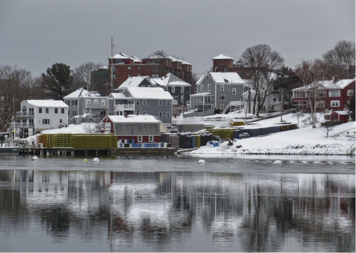 Bartlett's Wharf in Winter Greeting Card