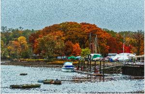 Bass Haven Yacht Club in Autumn Poster