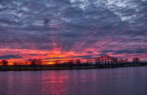 Winter Danvers River Sunset