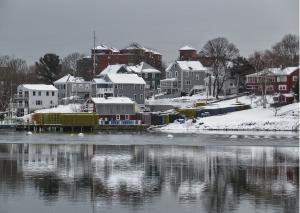 Bartlett's Wharf in Winter Greeting Card