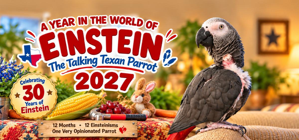 Einstein Parrot 2027 Desk Calendar