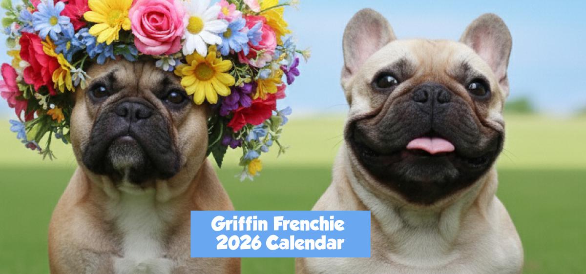 Griffin Frenchie 2026 Desk Calendar