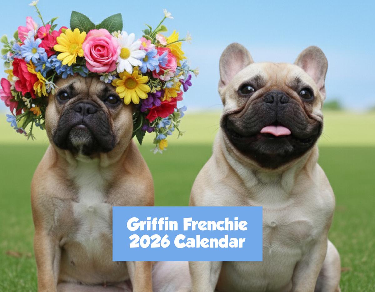 Griffin Frenchie 2026 Wall Calendar