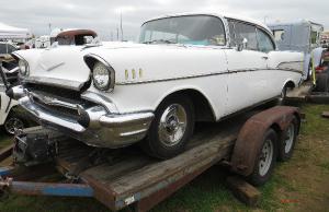 Antique White Car Poster