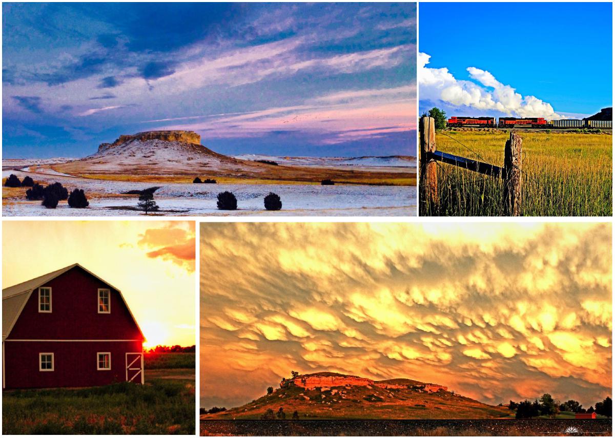 Greeting Card with Landscape Scenes