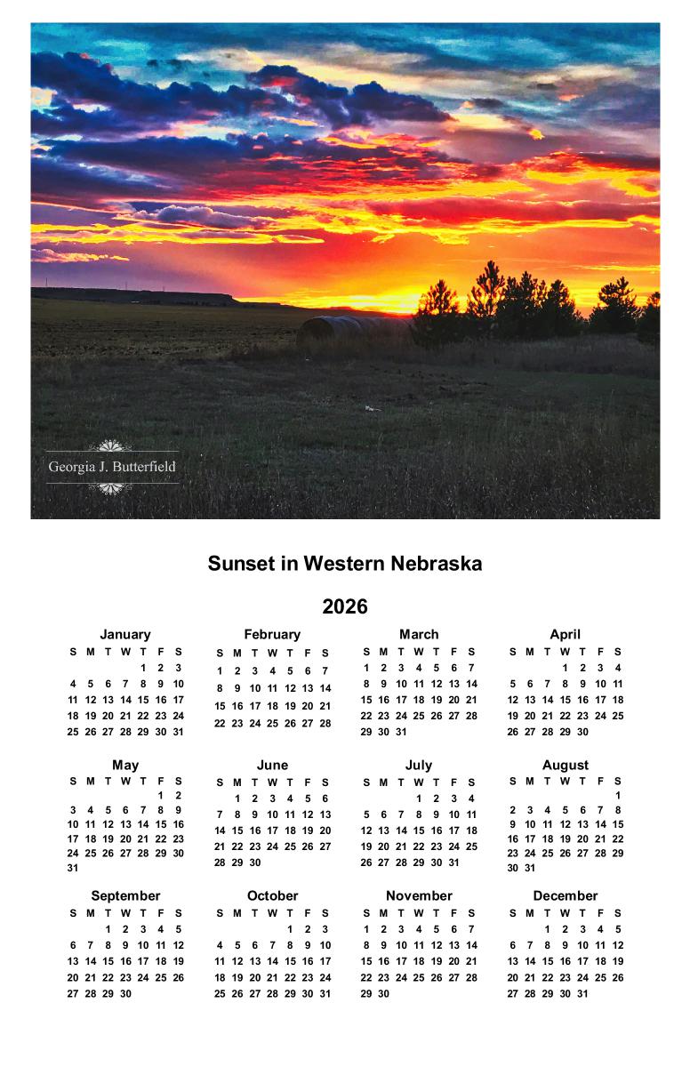 Sunset in Western Nebraska Poster Calendar