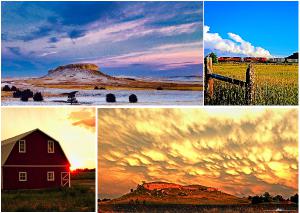 Greeting Card with Landscape Scenes