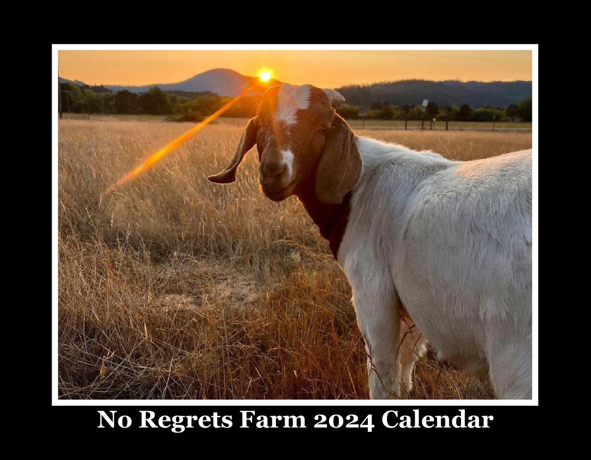 No Regrets Farm and Sanctuary Calendar 2024