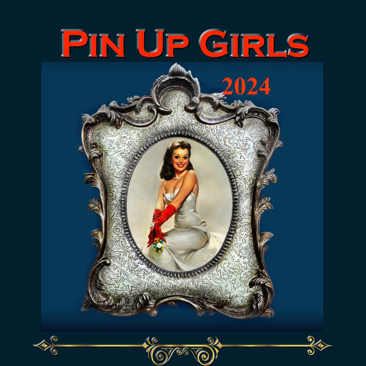 2024 Vintage Pin-up Girls Framed Wall Calendar