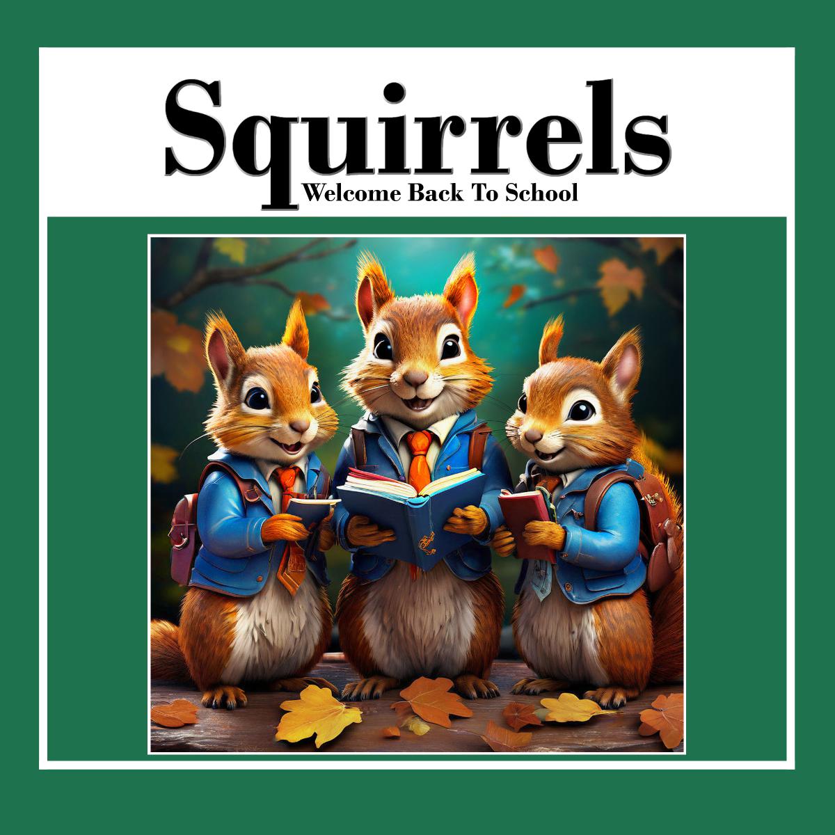 Squirrels School Wall Calendar