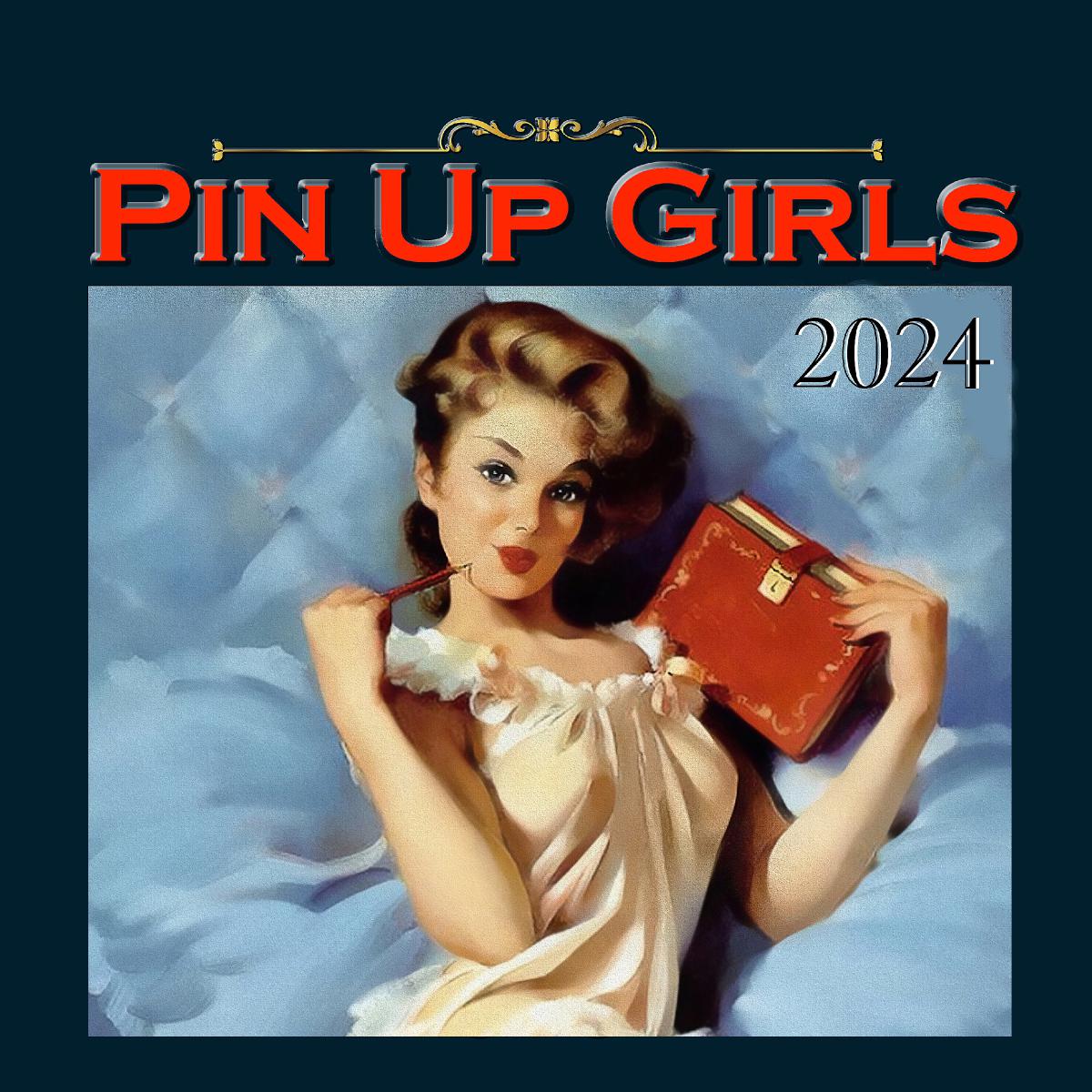 2024 Vintage Pin-up Girls SQ Wall Calendar