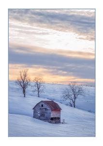 5x7 Notecard -Little Barn in Winter