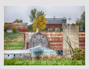 Wall Calendar-Grant County Wisconsin Barns 2024