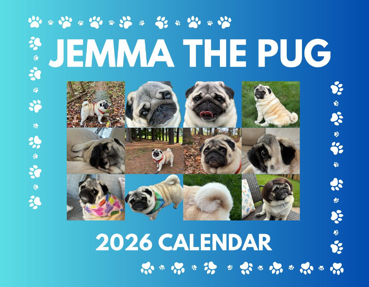 Jemma the Pug 2026 Calendar