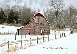 Nebraska Christmas   Sherman County..fence line