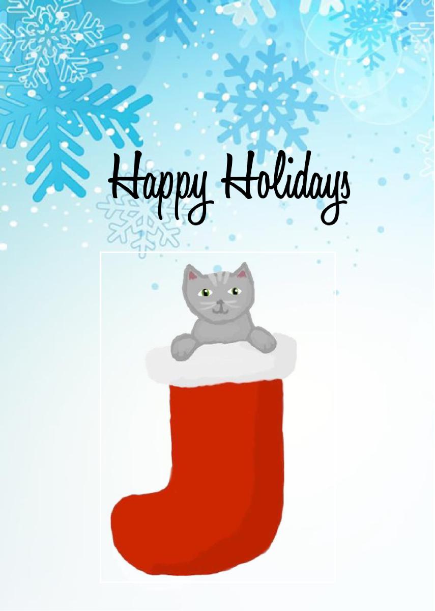 Kitten Holiday Greeting Card