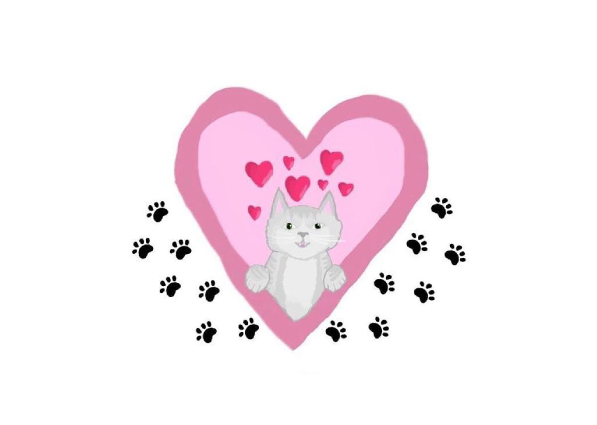 Kitty Heart Greeting Card