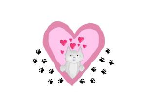 Kitty Heart Greeting Card