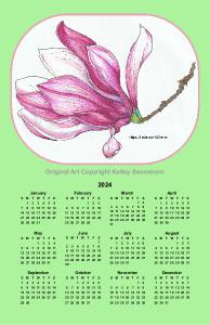 Spring Bloom Wall Calendar Poster 2024