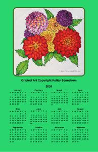Dahlia Bouquet 2024 Wall Calendar by Kelley Sennst