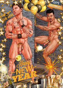 CLX Greeting Card New Years Buddie 3 NSFW