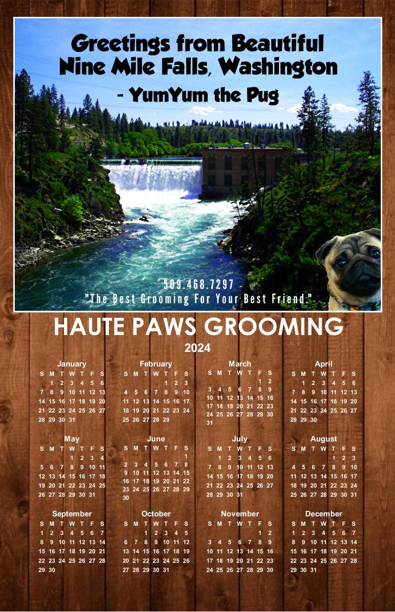 2024 Haute Paws Grooming Calendar