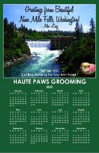 2022 Haute Paws Grooming Poster Calendar 11x17