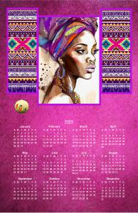 2023 Pink Kente Design Calendar Poster