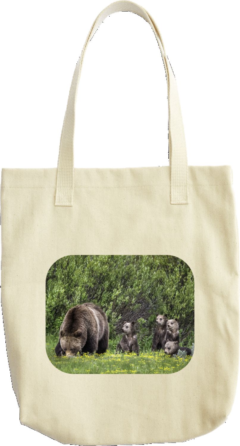 Grizzly 399 and Quad Cubs Tote Bag