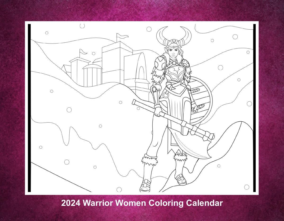 2024 Warrior Women Coloring Calendar