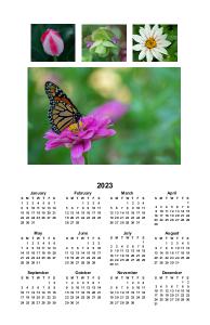 2023 Year-At-A-Glance Floral Calendar