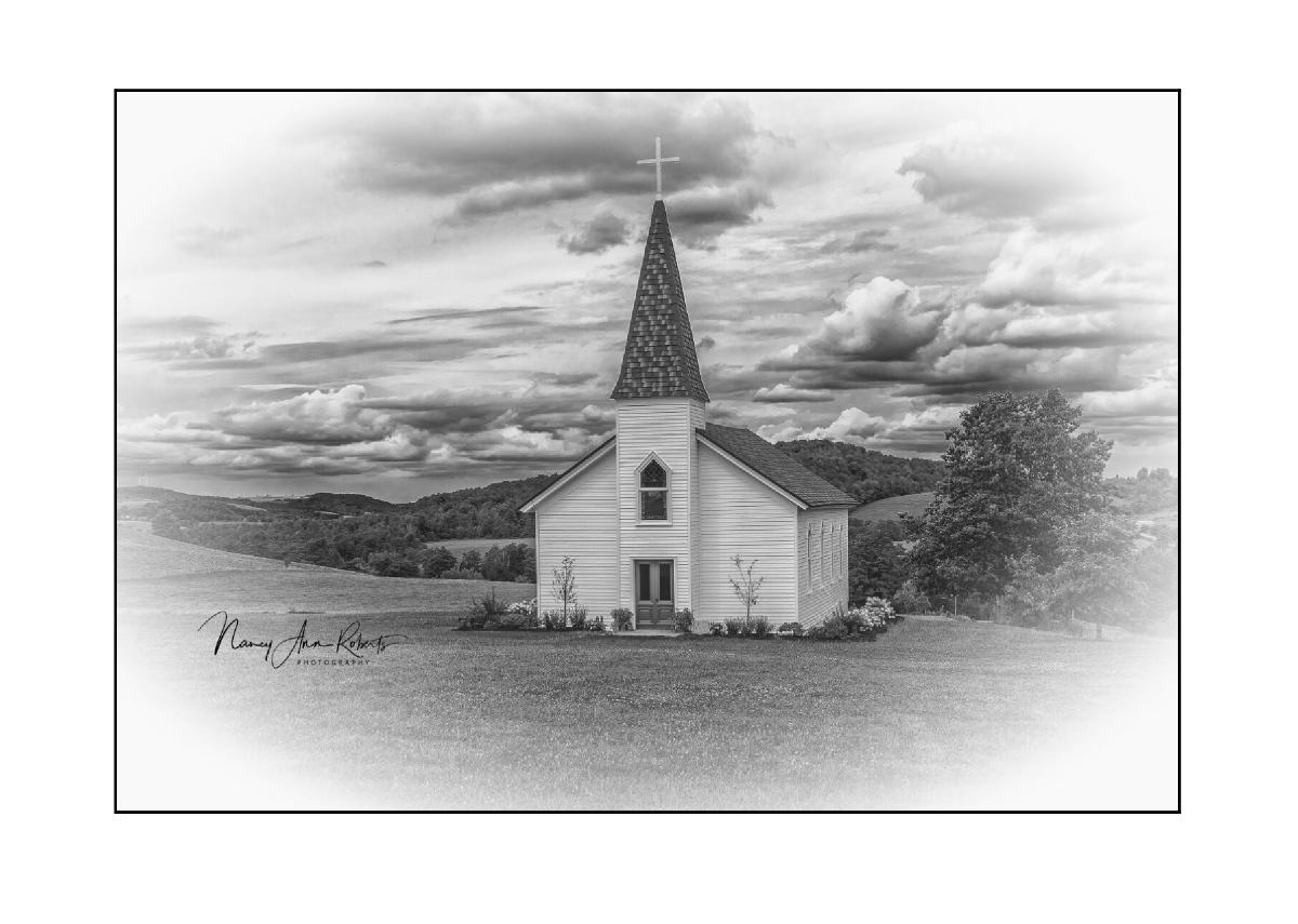 Barnes Historical Church - B/W
