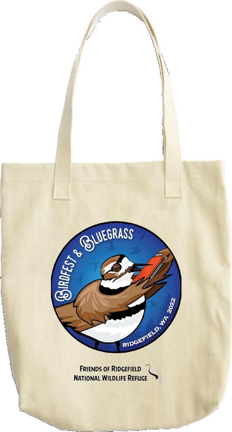 BirdFest & Bluegrass 2022 Killdeer Button art tote