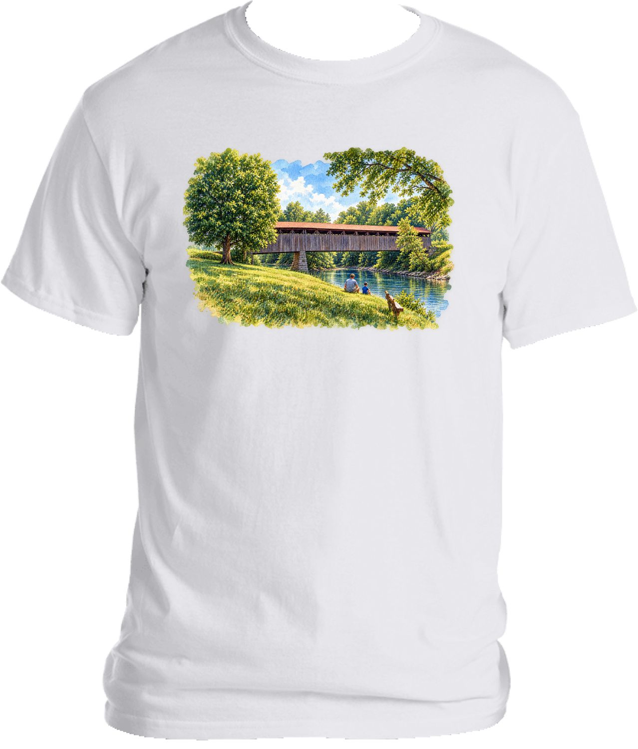 Oldtown Covered Bridge watercolor